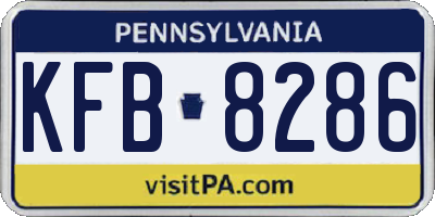PA license plate KFB8286