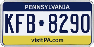 PA license plate KFB8290