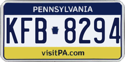 PA license plate KFB8294