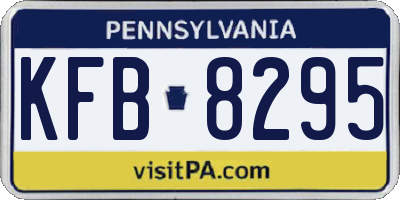 PA license plate KFB8295