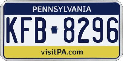 PA license plate KFB8296