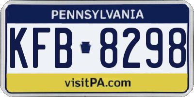 PA license plate KFB8298