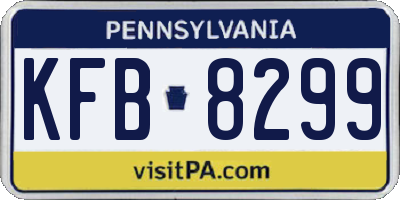 PA license plate KFB8299
