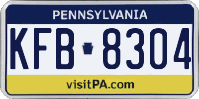 PA license plate KFB8304