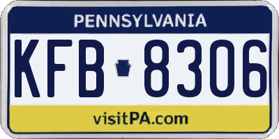 PA license plate KFB8306