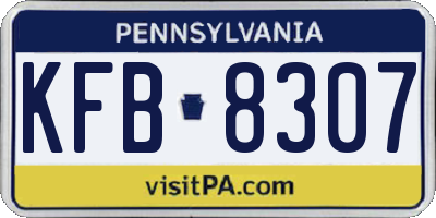 PA license plate KFB8307