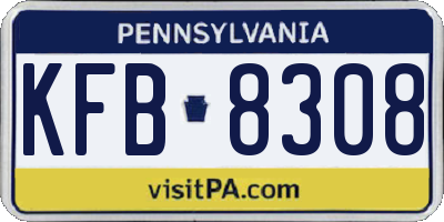 PA license plate KFB8308