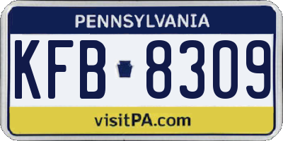 PA license plate KFB8309