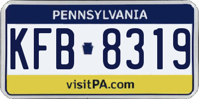 PA license plate KFB8319