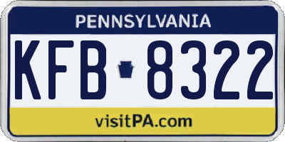 PA license plate KFB8322