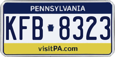 PA license plate KFB8323