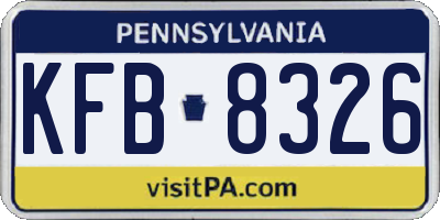 PA license plate KFB8326