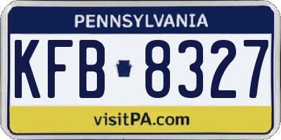 PA license plate KFB8327