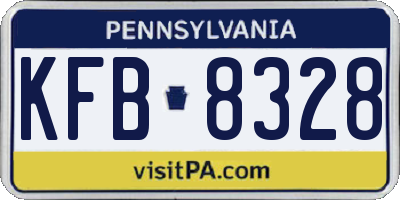 PA license plate KFB8328