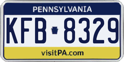 PA license plate KFB8329