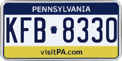 PA license plate KFB8330