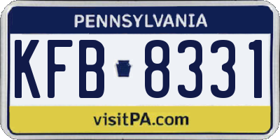 PA license plate KFB8331