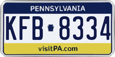 PA license plate KFB8334