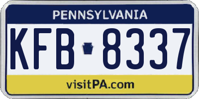 PA license plate KFB8337