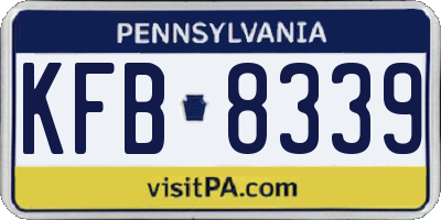 PA license plate KFB8339