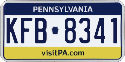 PA license plate KFB8341