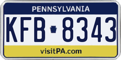 PA license plate KFB8343