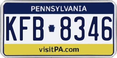 PA license plate KFB8346