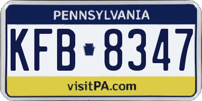 PA license plate KFB8347