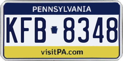 PA license plate KFB8348
