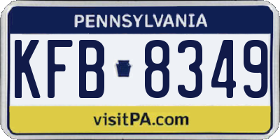 PA license plate KFB8349