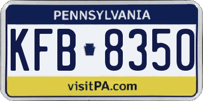 PA license plate KFB8350