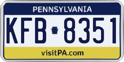 PA license plate KFB8351