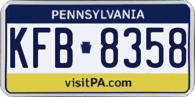 PA license plate KFB8358