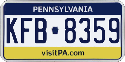 PA license plate KFB8359