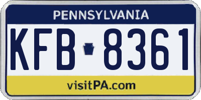 PA license plate KFB8361