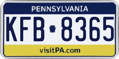 PA license plate KFB8365