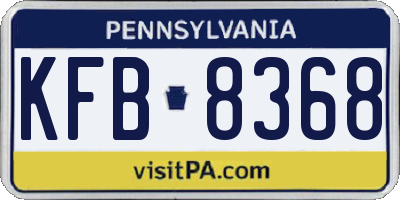 PA license plate KFB8368