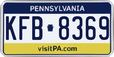 PA license plate KFB8369