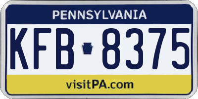 PA license plate KFB8375