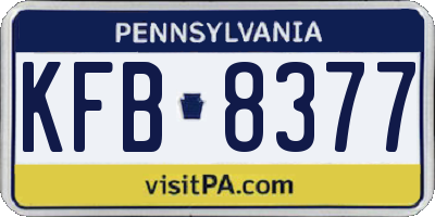 PA license plate KFB8377