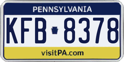 PA license plate KFB8378