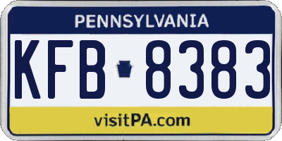 PA license plate KFB8383