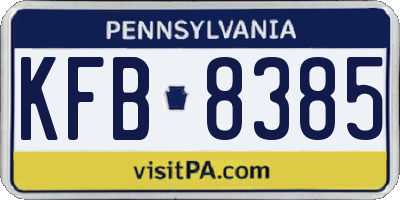 PA license plate KFB8385