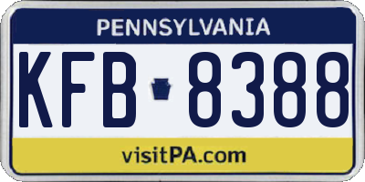 PA license plate KFB8388