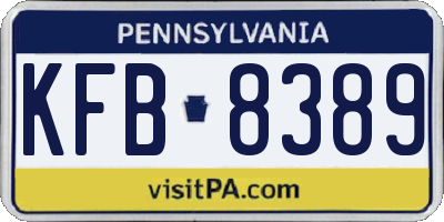 PA license plate KFB8389