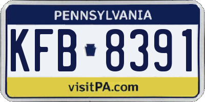 PA license plate KFB8391