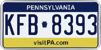 PA license plate KFB8393