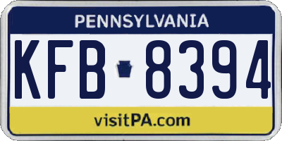 PA license plate KFB8394