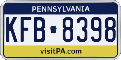 PA license plate KFB8398