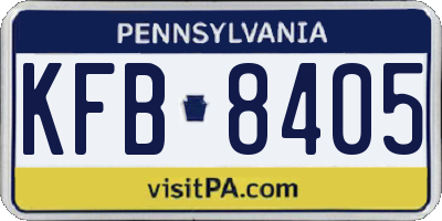 PA license plate KFB8405